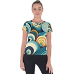 Wave Waves Ocean Sea Abstract Whimsical Short Sleeve Sports Top 