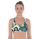 Wave Waves Ocean Sea Abstract Whimsical Cross Back Sports Bra