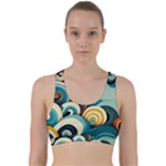 Wave Waves Ocean Sea Abstract Whimsical Back Weave Sports Bra