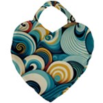 Wave Waves Ocean Sea Abstract Whimsical Giant Heart Shaped Tote