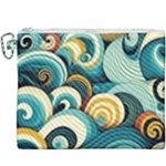Wave Waves Ocean Sea Abstract Whimsical Canvas Cosmetic Bag (XXXL)