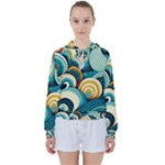 Wave Waves Ocean Sea Abstract Whimsical Women s Tie Up Sweat