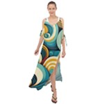Wave Waves Ocean Sea Abstract Whimsical Maxi Chiffon Cover Up Dress