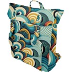 Wave Waves Ocean Sea Abstract Whimsical Buckle Up Backpack