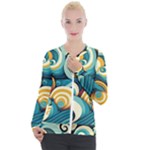 Wave Waves Ocean Sea Abstract Whimsical Casual Zip Up Jacket