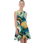 Wave Waves Ocean Sea Abstract Whimsical Frill Swing Dress