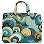 Wave Waves Ocean Sea Abstract Whimsical MacBook Pro 15  Double Pocket Laptop Bag 