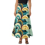 Wave Waves Ocean Sea Abstract Whimsical Tiered Ruffle Maxi Skirt
