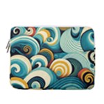Wave Waves Ocean Sea Abstract Whimsical 13  Vertical Laptop Sleeve Case With Pocket