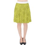Stylized Botanic Print Velvet High Waist Skirt