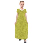 Stylized Botanic Print Kids  Short Sleeve Maxi Dress