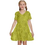 Stylized Botanic Print Kids  Short Sleeve Tiered Mini Dress