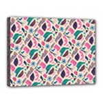 Multi Colour Pattern Canvas 16  x 12  (Stretched)