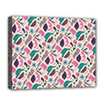 Multi Colour Pattern Deluxe Canvas 20  x 16  (Stretched)