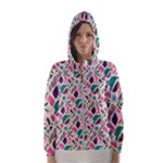 Multi Colour Pattern Women s Hooded Windbreaker