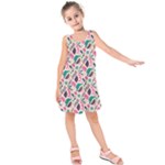 Multi Colour Pattern Kids  Sleeveless Dress