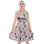 Multi Colour Pattern Reversible Velvet Sleeveless Dress