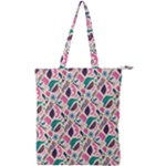 Multi Colour Pattern Double Zip Up Tote Bag