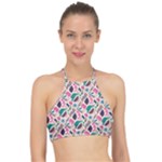 Multi Colour Pattern Halter Bikini Top