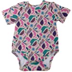 Multi Colour Pattern Baby Short Sleeve Bodysuit