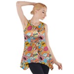 Pop Culture Abstract Pattern Side Drop Tank Tunic