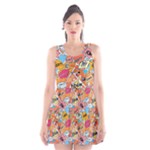 Pop Culture Abstract Pattern Scoop Neck Skater Dress