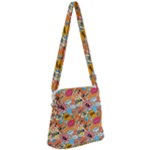 Pop Culture Abstract Pattern Zipper Messenger Bag