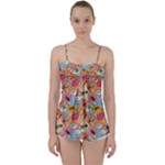 Pop Culture Abstract Pattern Babydoll Tankini Top