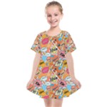 Pop Culture Abstract Pattern Kids  Smock Dress