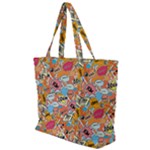 Pop Culture Abstract Pattern Zip Up Canvas Bag