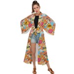 Pop Culture Abstract Pattern Maxi Kimono