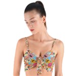 Pop Culture Abstract Pattern Woven Tie Front Bralet