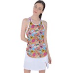 Pop Culture Abstract Pattern Racer Back Mesh Tank Top