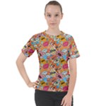 Pop Culture Abstract Pattern Women s Sport Raglan T-Shirt