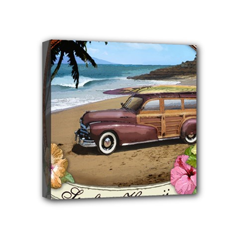 Surfin  Hawaii Mini Canvas 4  x 4  (Stretched) from ArtsNow.com