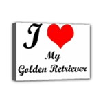 I Love Golden Retriever Mini Canvas 7  x 5  (Stretched)