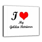 I Love Golden Retriever Canvas 20  x 16  (Stretched)