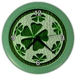Leather-Look Irish Clover Ball Color Wall Clock