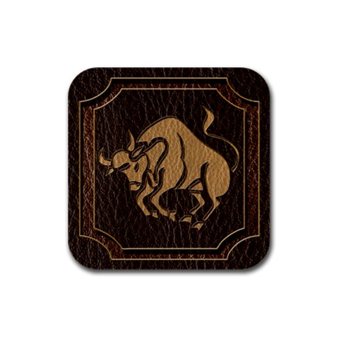 Taurus Rubber Square Coaster (4 pack) from ArtsNow.com Front