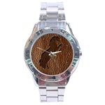Leather-Look Horse 2 Stainless Steel Analogue Men’s Watch