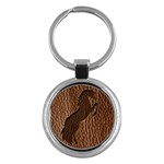 Leather-Look Horse 2 Key Chain (Round)