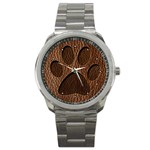 Leather-Look Paw Sport Metal Watch