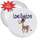 Longear love 3  Button (10 pack)