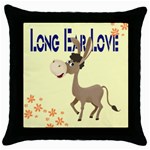 Longear love Throw Pillow Case (Black)