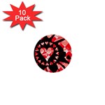 Love Heart Splatter 1  Mini Button (10 pack) 