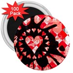 Love Heart Splatter 3  Magnet (100 pack)