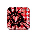 Love Heart Splatter Rubber Coaster (Square)