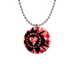 Love Heart Splatter 1  Button Necklace