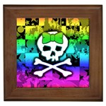 Rainbow Skull Framed Tile