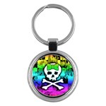 Rainbow Skull Key Chain (Round)